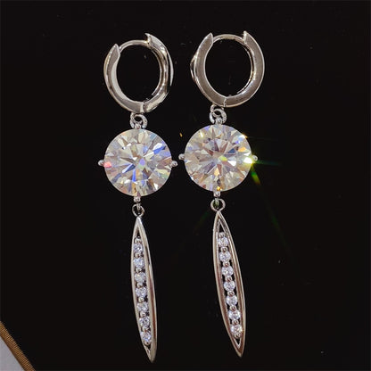 Timeless Moissanite Silver Drop Earrings