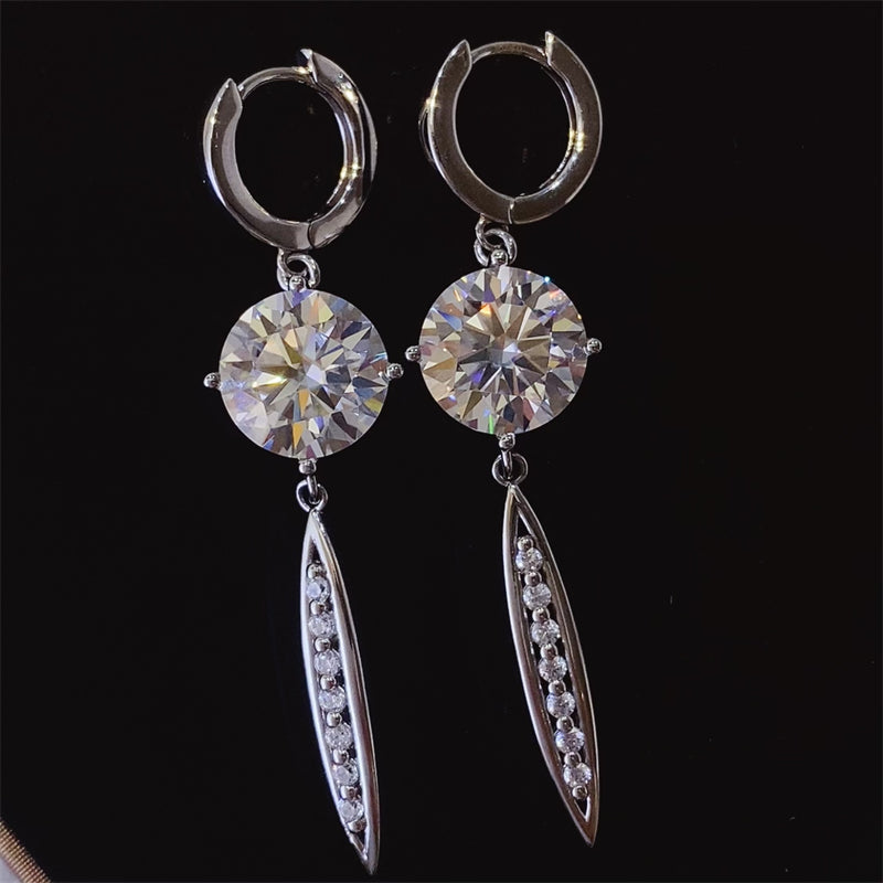 Timeless Moissanite Silver Drop Earrings