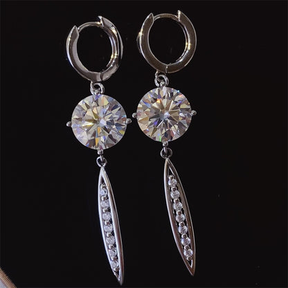 Timeless Moissanite Silver Drop Earrings