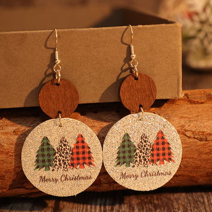 Rustic Charm Christmas Tree Earrings