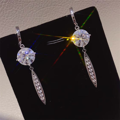 Timeless Moissanite Silver Drop Earrings